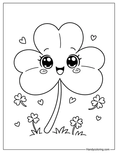 Cute Shamrock Coloring Page