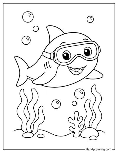 Cute Shark Wearing Goggles
