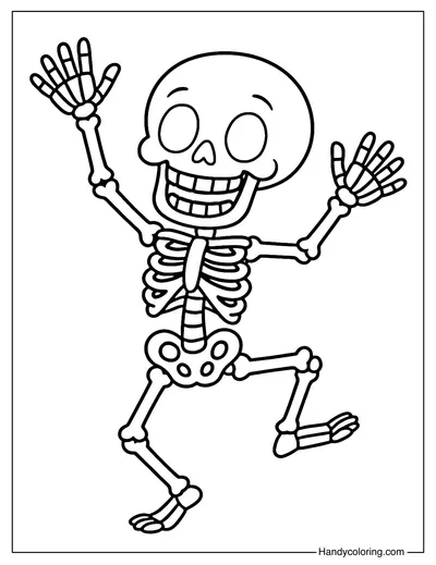 Cute Skeleton Coloring Page