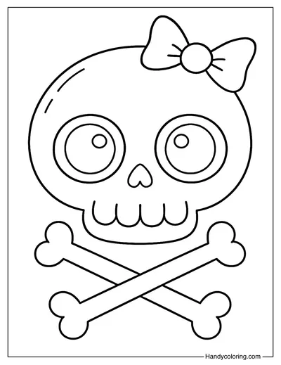 Cute Skull Coloring Page
