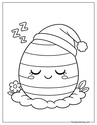 Cute Sleeping Easter Egg