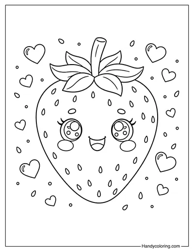 Cute Smiling Strawberry
