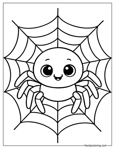 Cute Spider Coloring Page