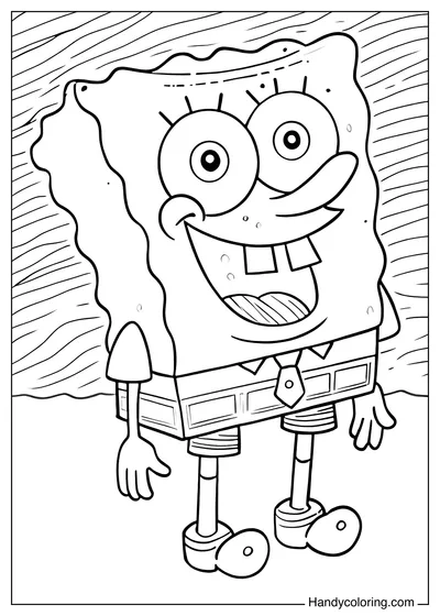 Cute SpongeBob Coloring Page