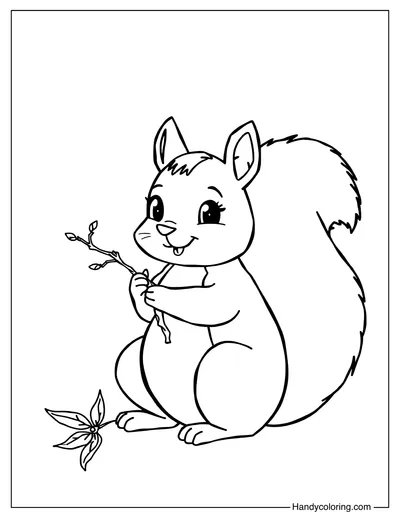Cute Squirre Coloring Page