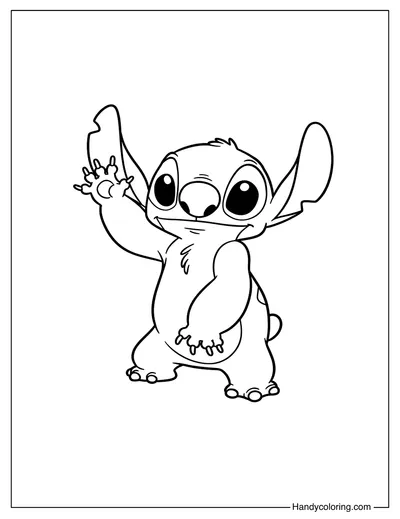 Cute Stitch Coloring Page