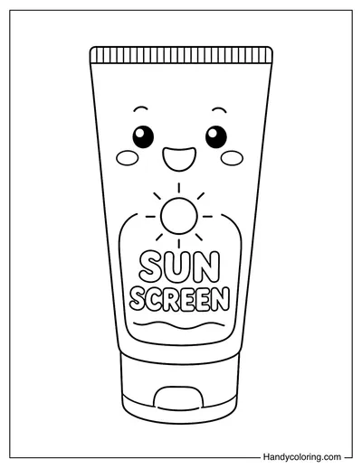 Cute Sunscreen Tube with Happy Face