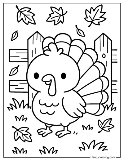 Cute Turkey Coloring Page