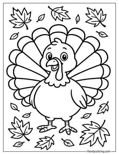 Cute Turkey Thanksgiving Coloring Page