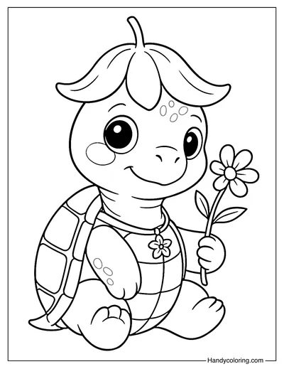 Cute Turtle Coloring Page