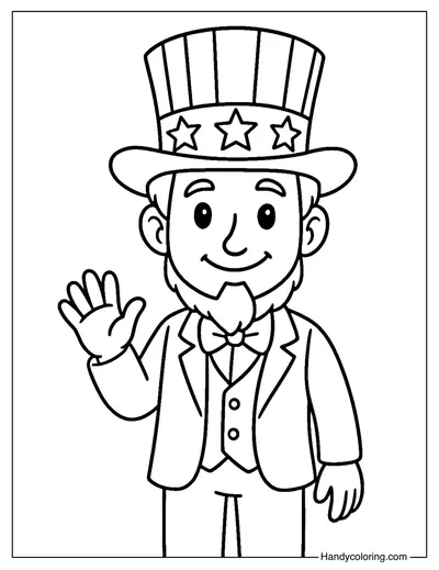 Cute Uncle Sam Coloring Page
