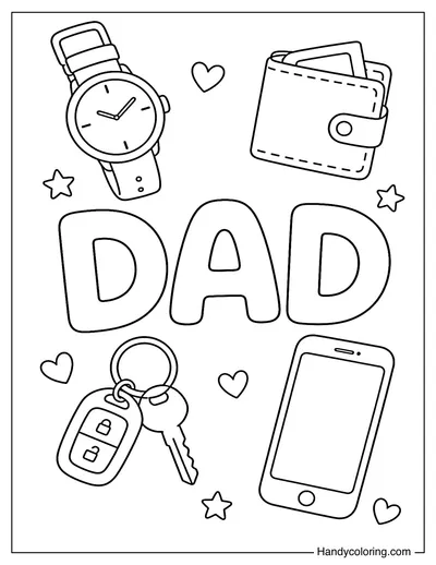 DAD Letters with Dad's Everyday Items