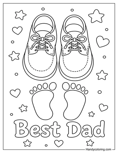 Dad's Shoes with Footprint Love