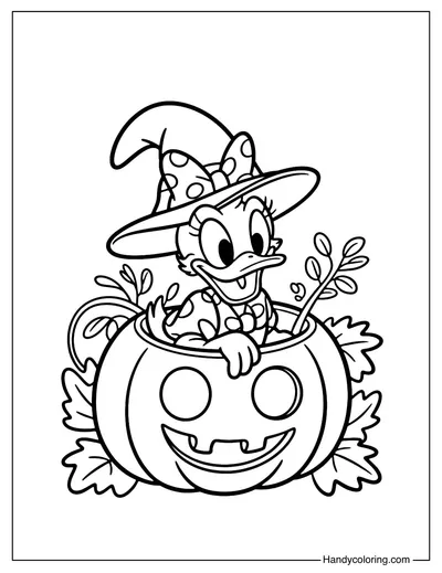 Daisy Duck Halloween Coloring Page