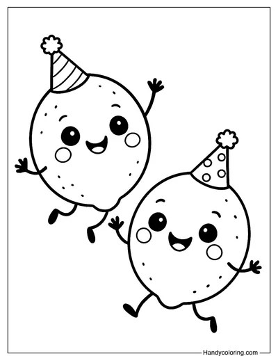 Dancing Lemons Coloring Page