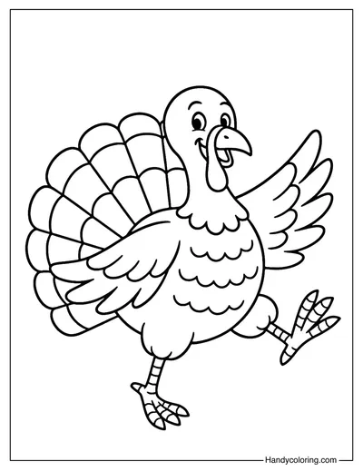 Dancing Turkey Coloring Page