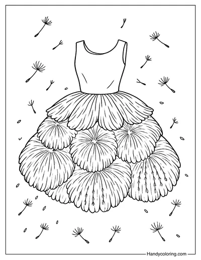 Dandelion Puff Dress Coloring Page