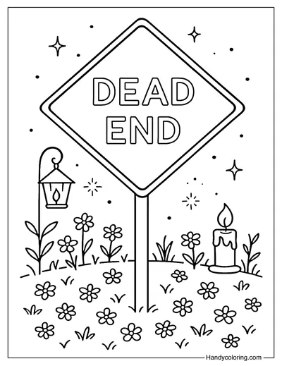 Dead End Peaceful Meadow Coloring Page