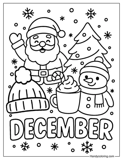 December Holiday Fun Coloring Page