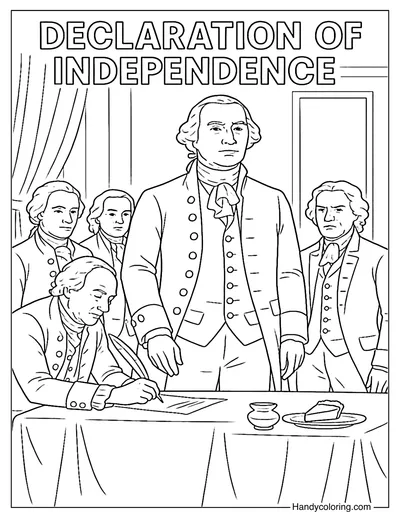 Declaration of Independence Signing Coloring Page