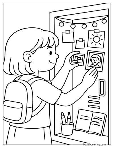 Decorate Your Locker Coloring Page