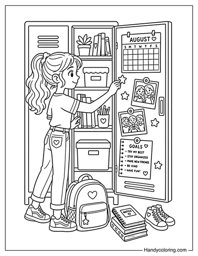 Decorating a Back to School Locker