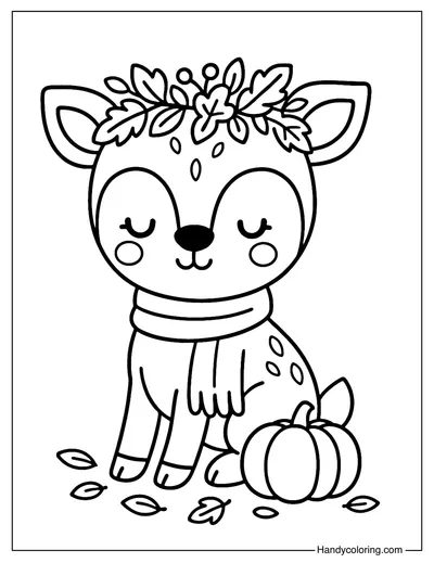 Deer with Crown Coloring Page