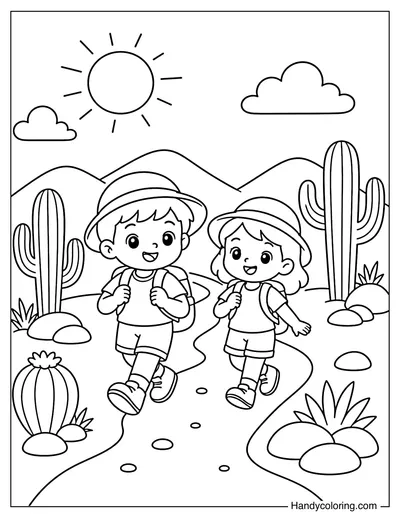 Desert Hiking with Cactus