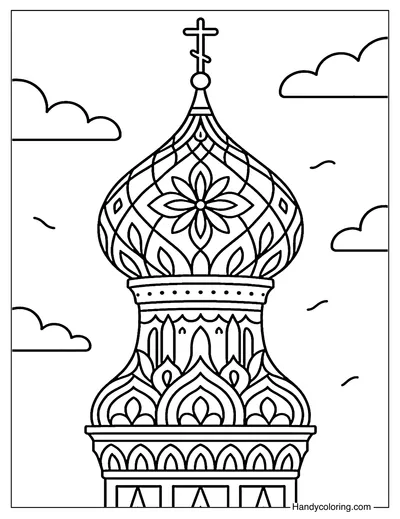 Detailed St Basil's Domes Coloring Page