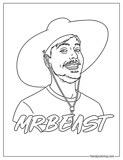 Digital Creator Mr Beast Coloring Page
