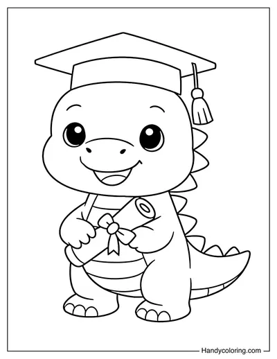 Dinosaur Wearing A Graduation Cap