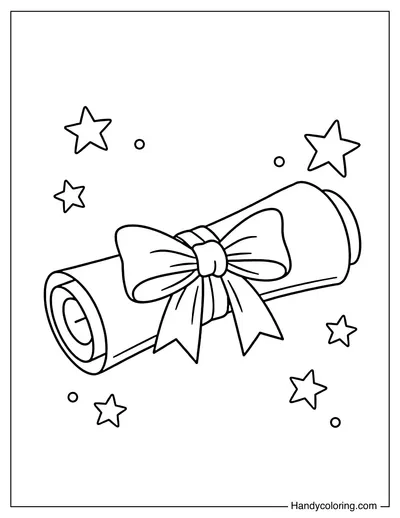 Diploma Scroll with Ribbon