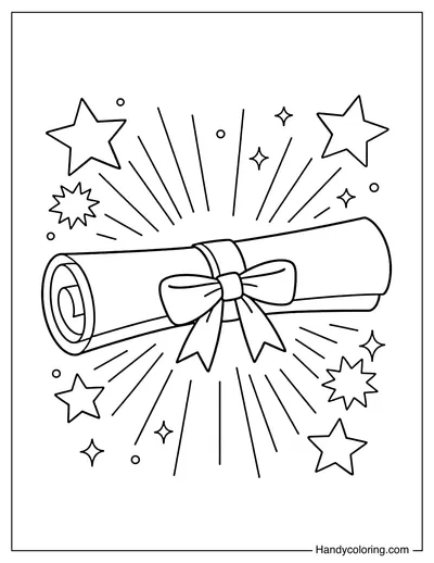 Diploma with Stars and Sparkles