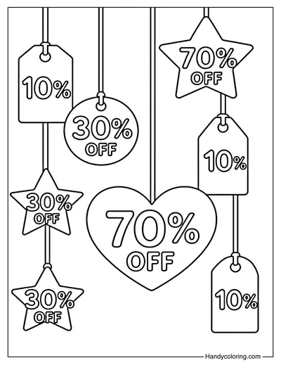 Discount Tags Coloring Page