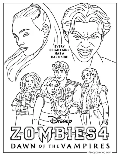 Disney Zombies Dawn of the Vampires Coloring Page