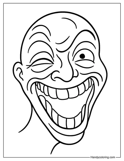 Distorted Laugh Coloring Page