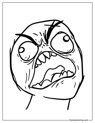 Distorted Rage Coloring Page