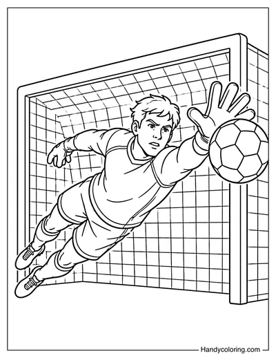 Diving Goalkeeper Save