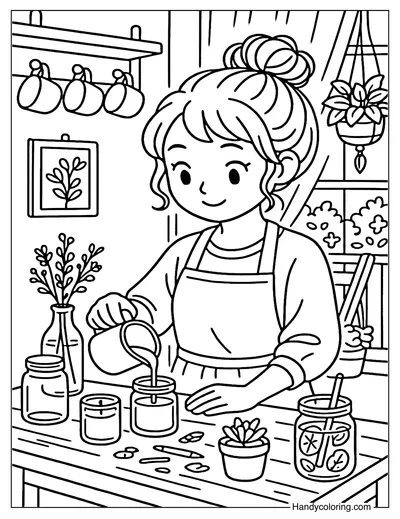 DIY Candle Making Coloring Page