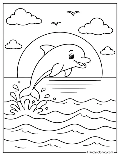 Dolphin and Ocean Sunset