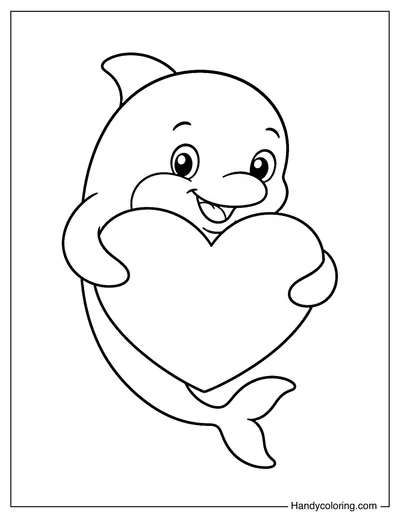 Dolphin Hugging a Giant Heart