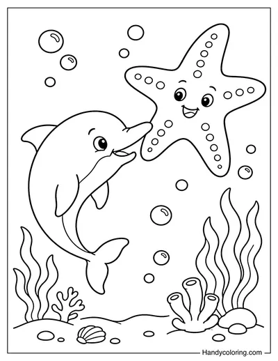 Dolphin Playing with a Starfish