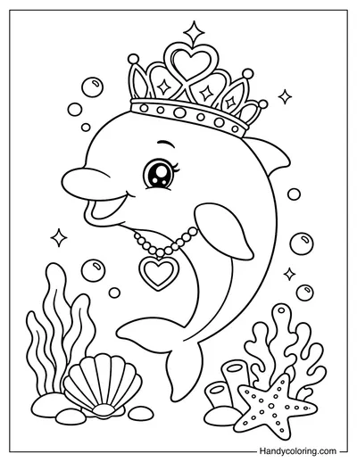 Dolphin Princess with a Crown