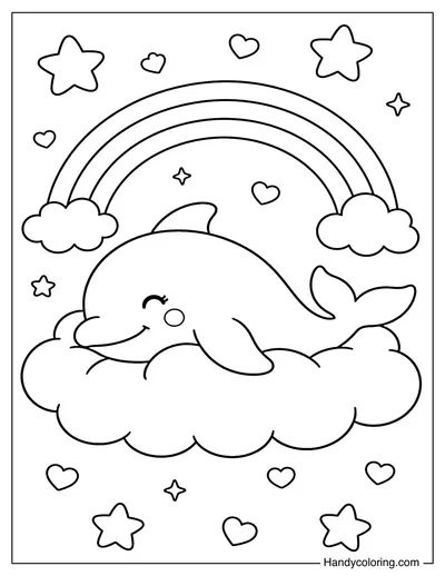 Dolphin Resting on a Fluffy Cloud