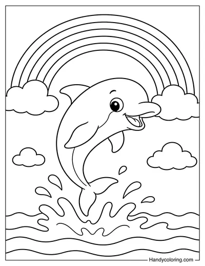 Dolphin Under a Rainbow