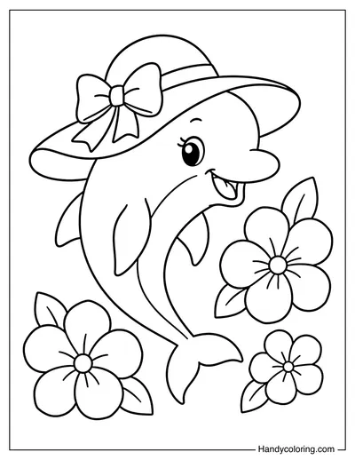 Dolphin Wearing a Sun Hat