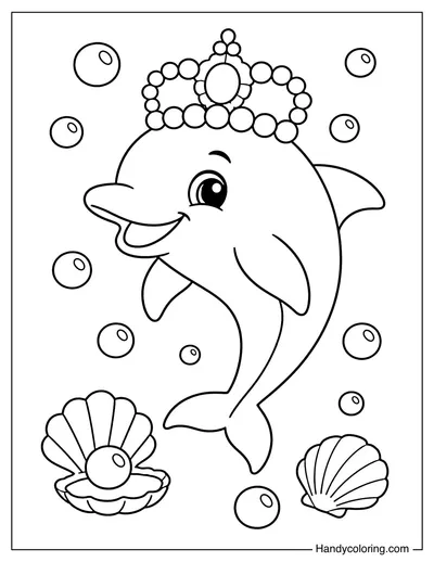 Dolphin with a Pearl Crown