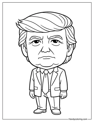 Donald Trump Cartoon Coloring Page
