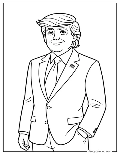 Donald Trump Smiling Coloring Page