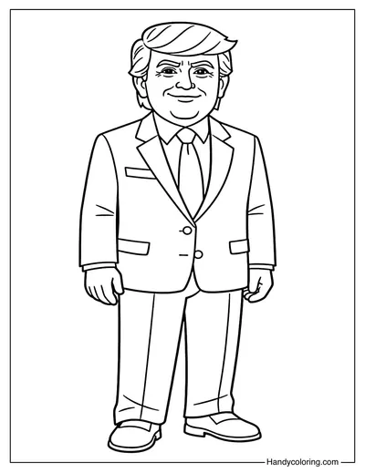 Donald Trump Standing Coloring Page